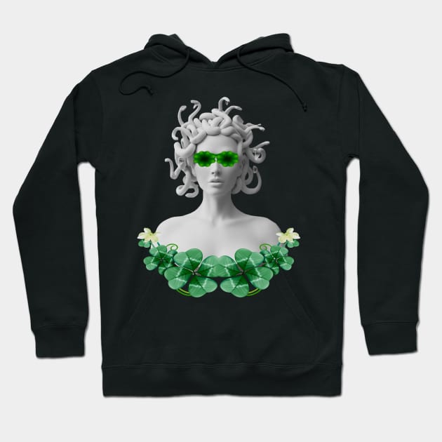 Green Saint Patricks Day Medusa Hoodie by Atteestude